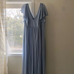 Birdy Grey Hannah Empire Dress Curve - Dusty Blue 1X
